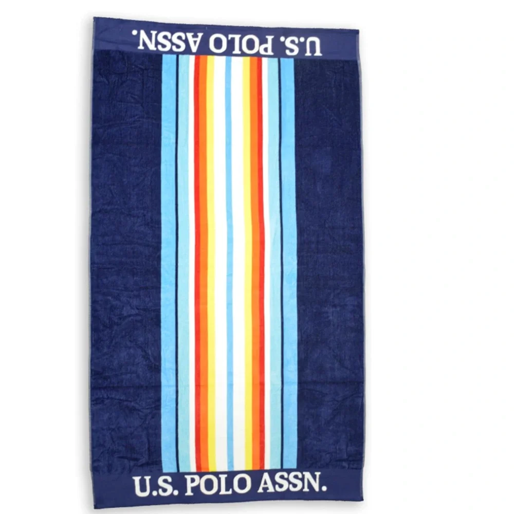 U.S. Polo Assn. Oversized Striped Nautical Beach Towel